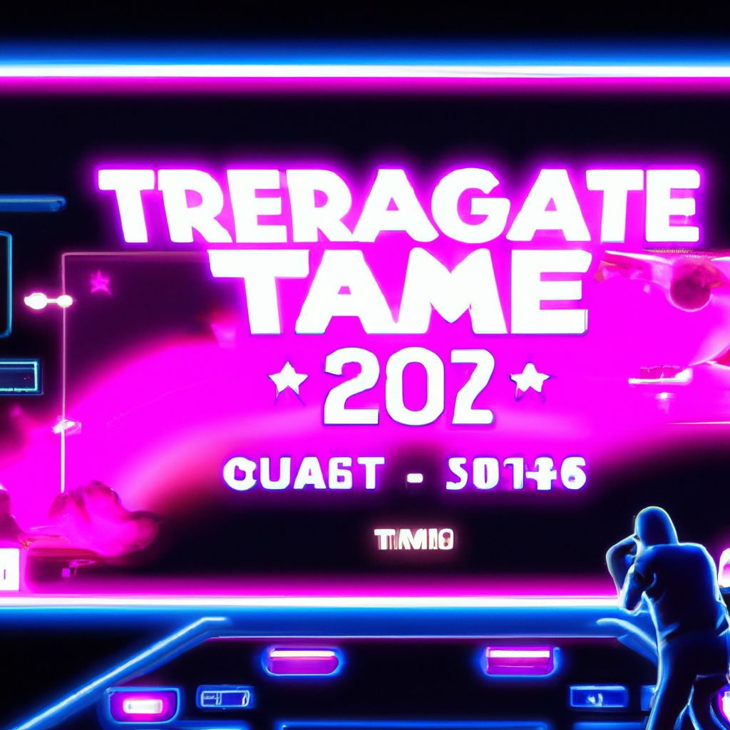 ArcadeFold hero scene with neon stage and HUD overlays