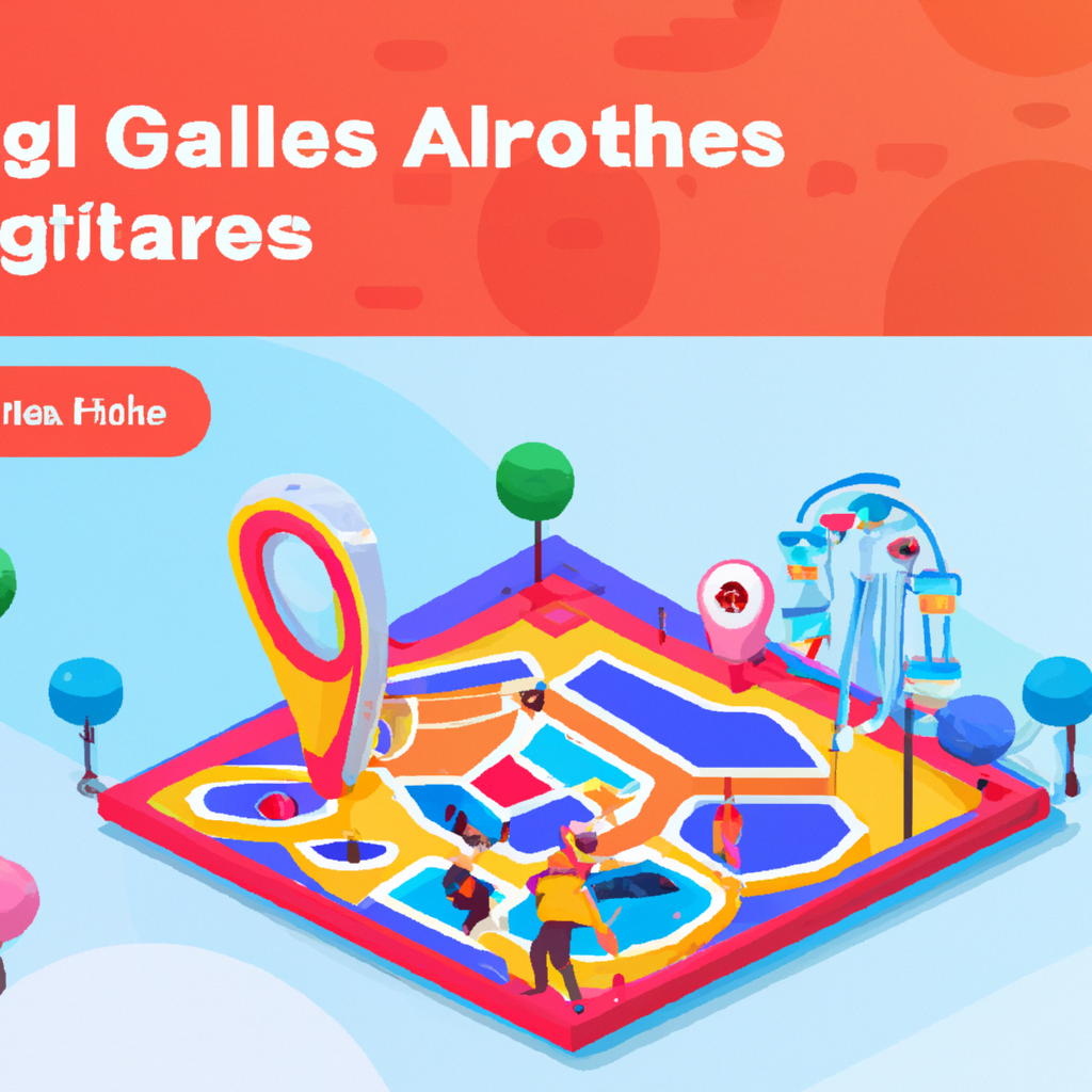 Gallery frame with players and neon map